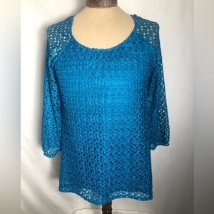 Womens Teal Blue Top. Large